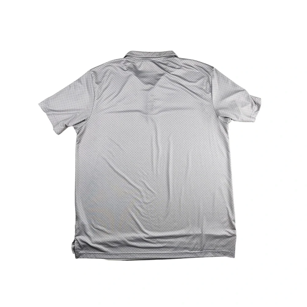 Adidas Mens XL Gray Short Sleeve All Over Geometric‎ Print Stretch Golf Polo